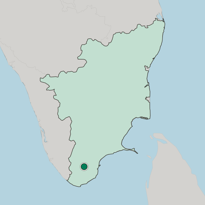 Map showing Tirunelveli — In State of Tamil Nādu