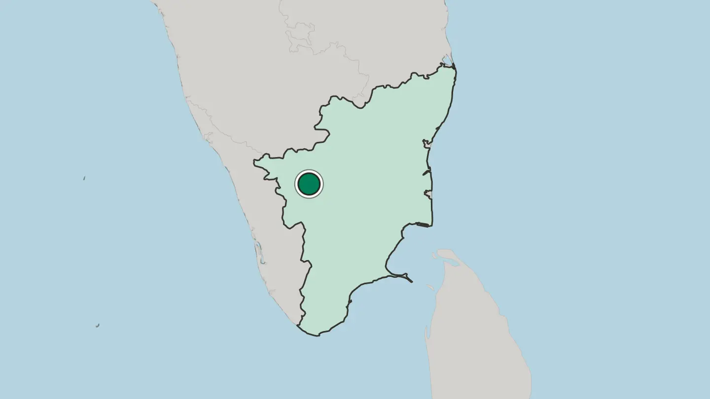 Map of Tiruppur in India