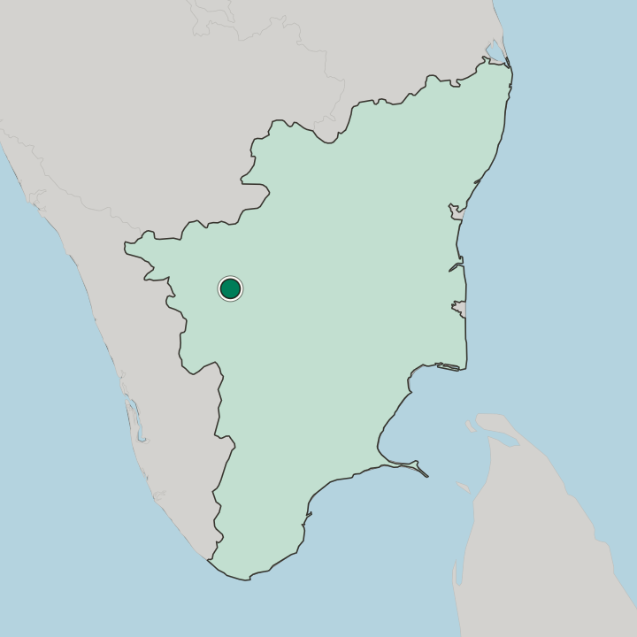 Map showing Tiruppur — In State of Tamil Nādu