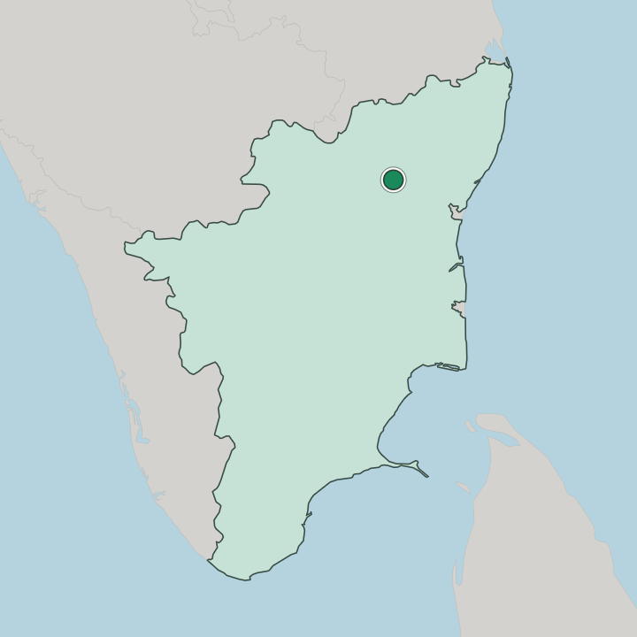 Map showing Tiruvannamalai — In State of Tamil Nādu
