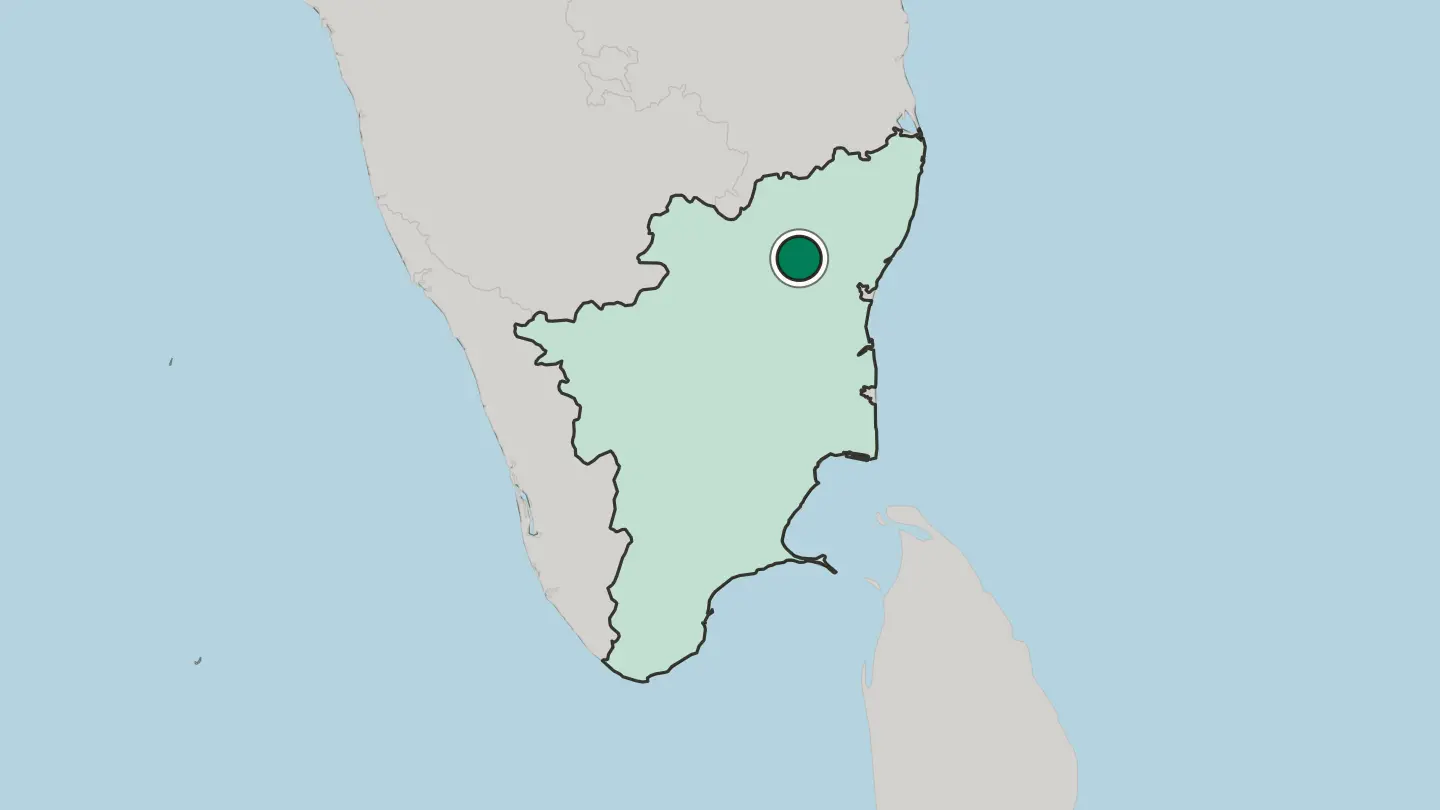 Map of Tiruvannamalai in India