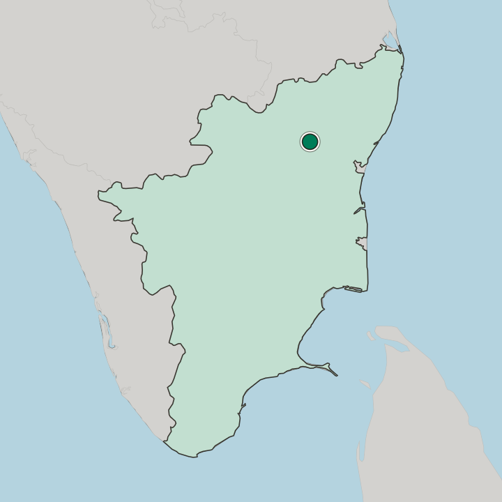 Map showing Tiruvannamalai — In State of Tamil Nādu