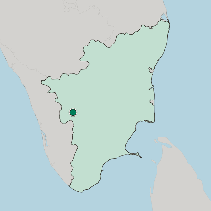 Map showing Udumalaippettai — In State of Tamil Nādu