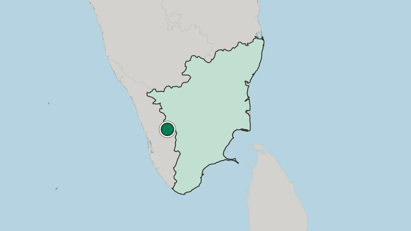 Map of Valparai in India