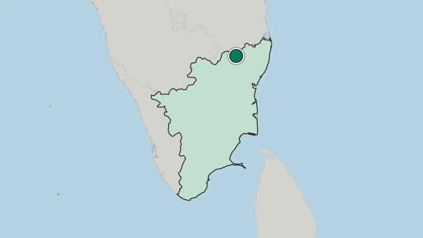 Map of Vellore in India