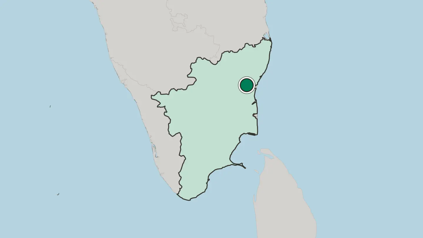 Map of Villupuram in India