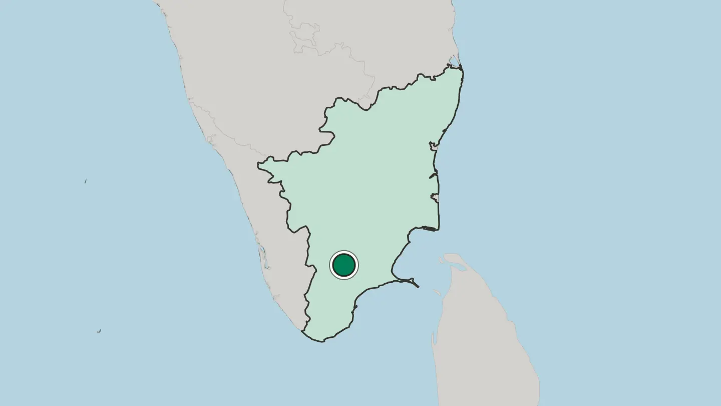 Map of Virudunagar in India