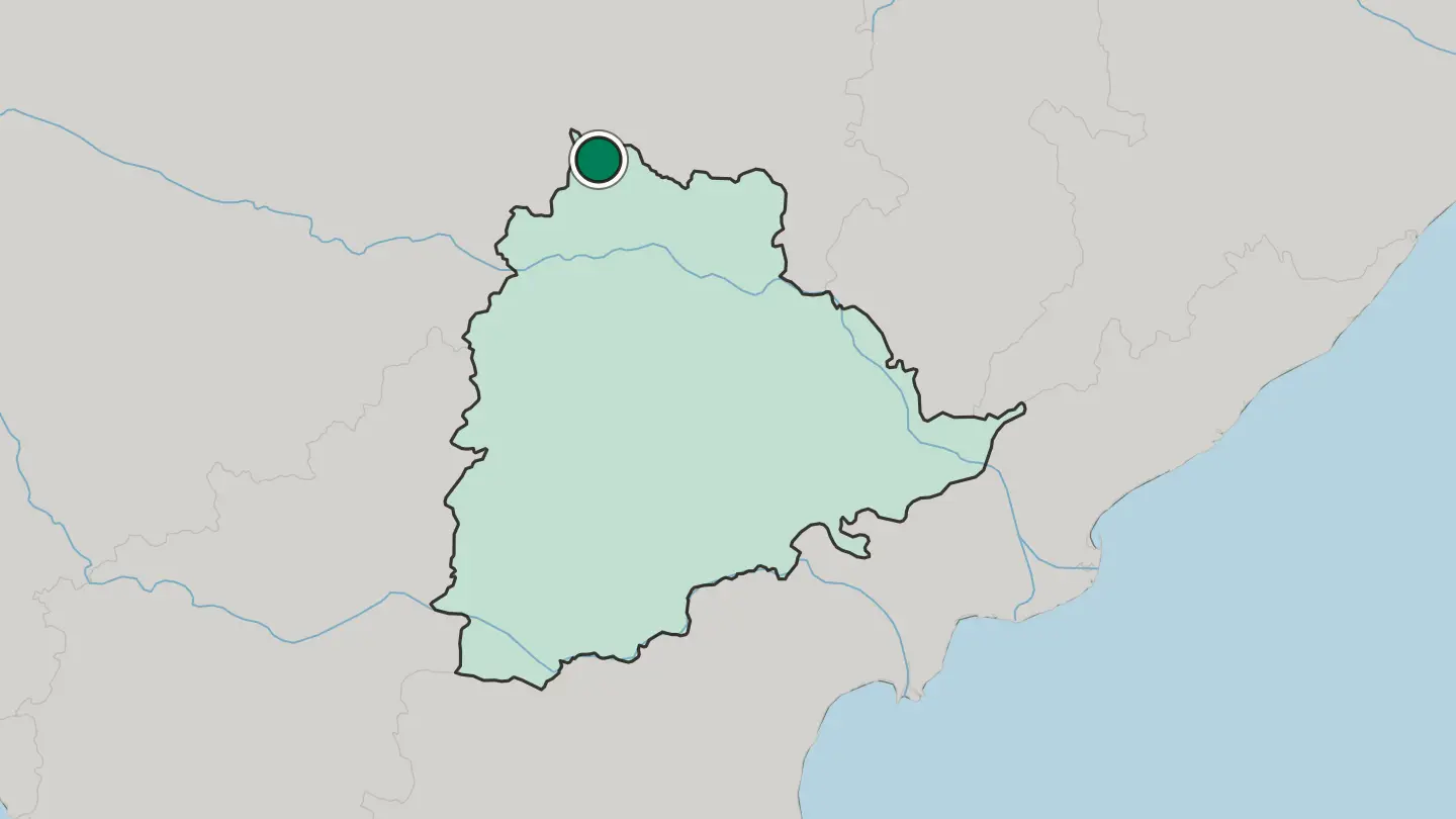 Map of Ādilābād in India