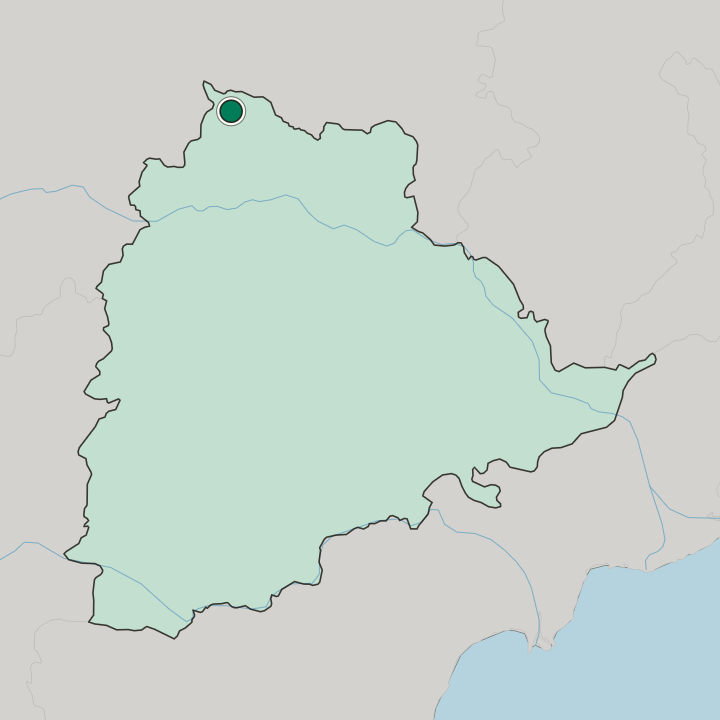 Map showing Ādilābād — In State of Telangāna