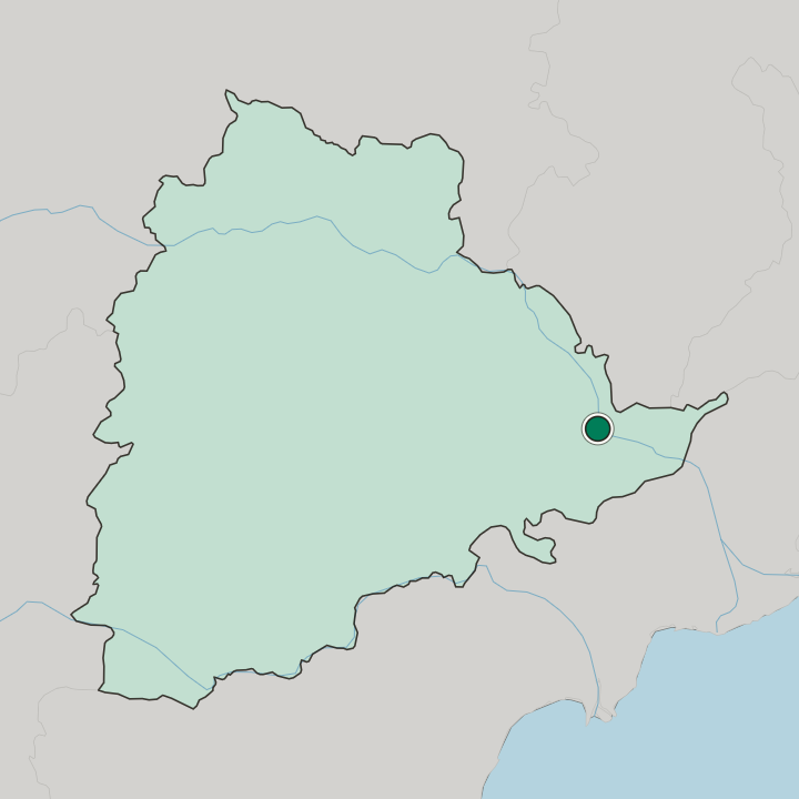 Map showing Bhadrāchalam — In State of Telangāna