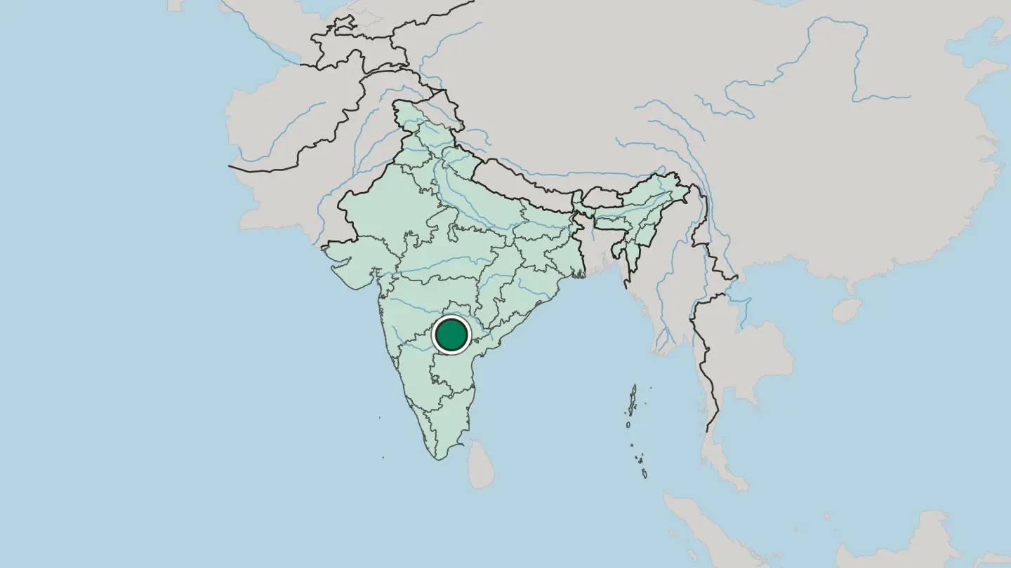 Map of Hyderabad in India