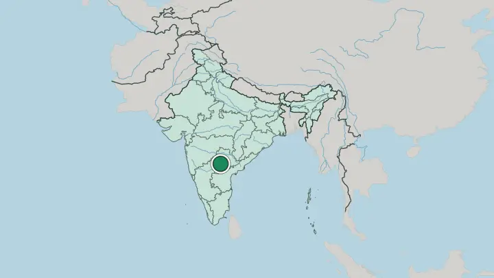 Map of Hyderabad in India