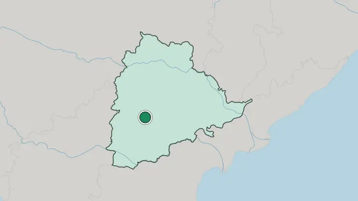 Map of Hyderabad in India