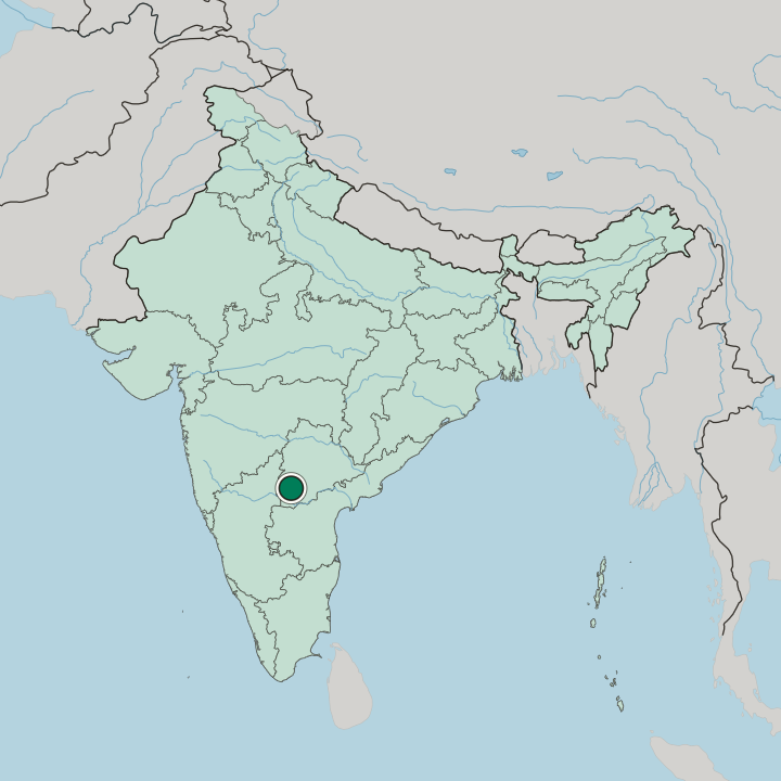 Map showing Mahbūbnagar — In India