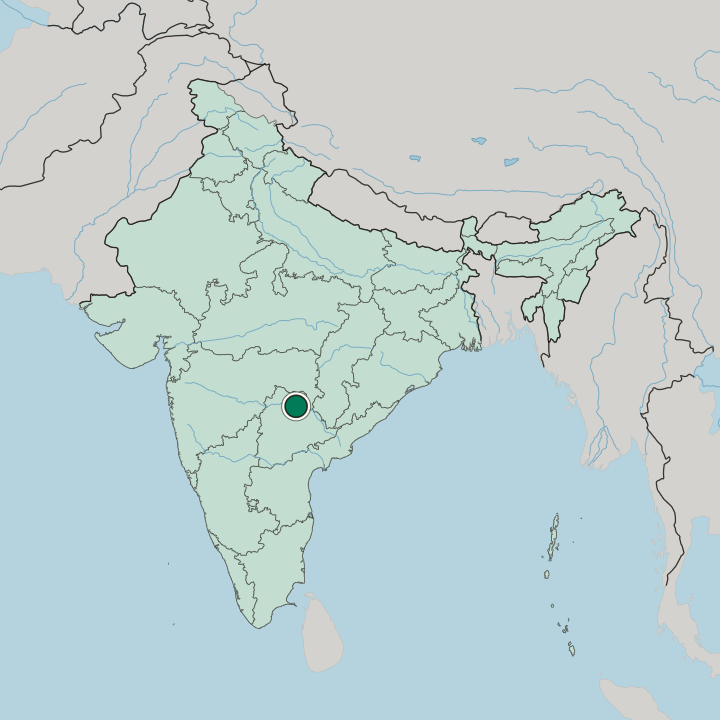 Map showing Mancherial — In India