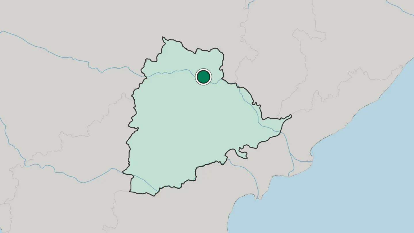 Map of Mancherial in India