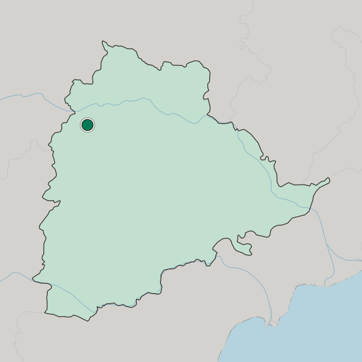Map showing Nizāmābād — In State of Telangāna