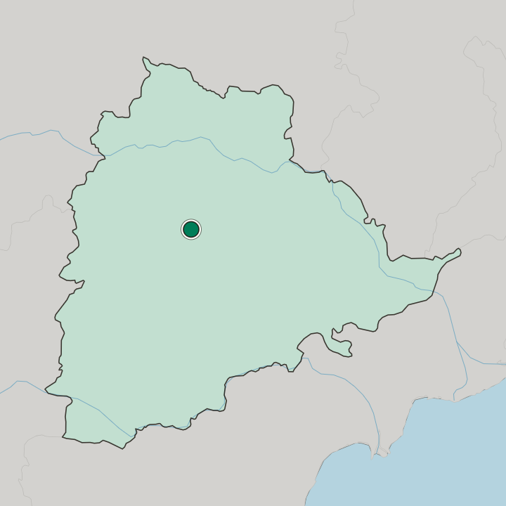 Map showing Siddipet — In State of Telangāna
