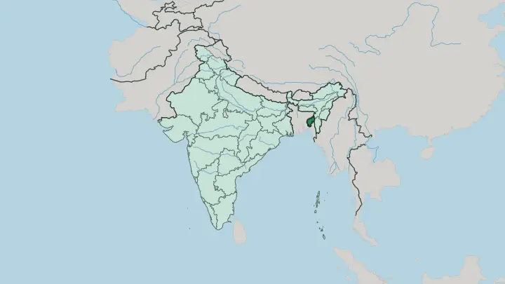 Map of Tripura in India