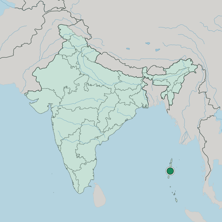 Map showing Port Blair — In India