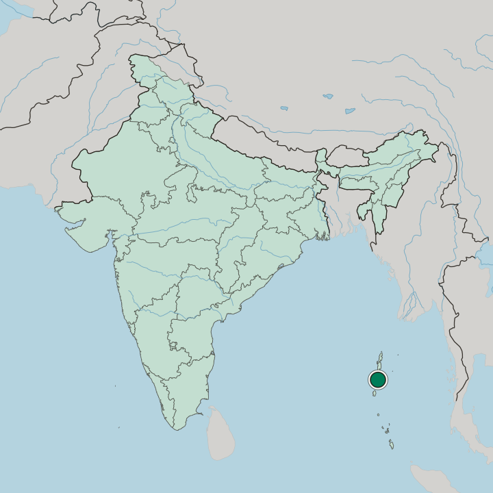Map showing Port Blair — In India