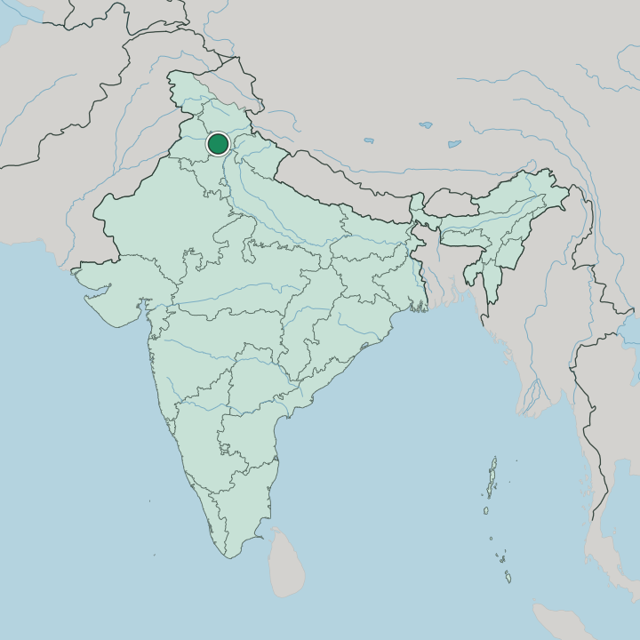 Map showing Chandigarh — In India