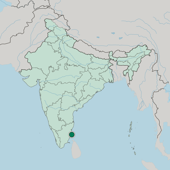 Map showing Kāraikāl — In India