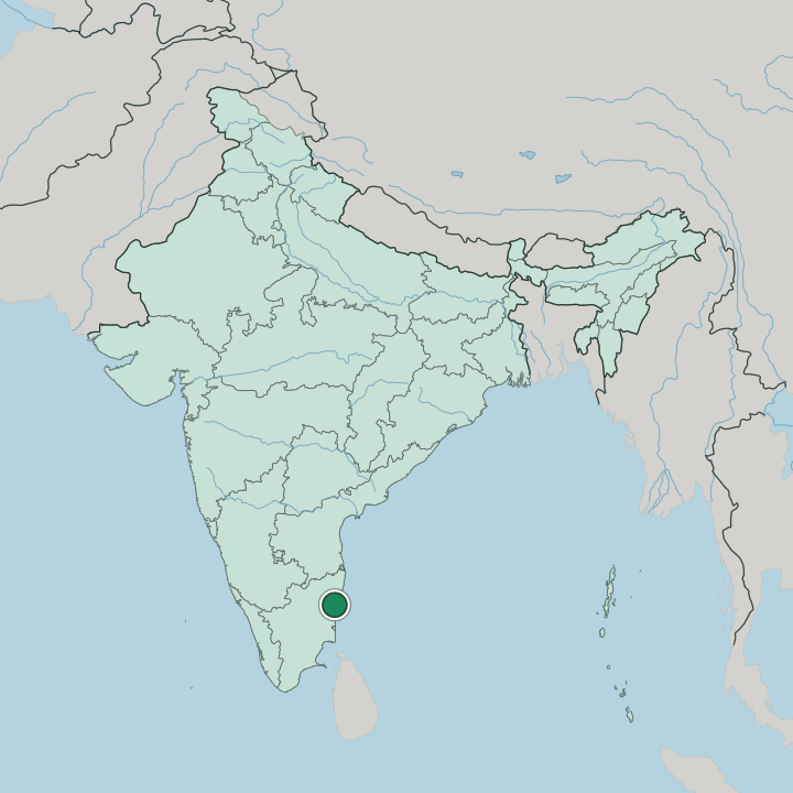 Map showing Puducherry — In India