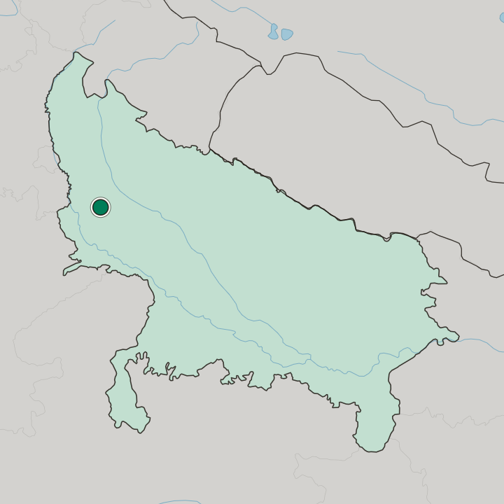 Map showing Alīgarh — In Uttar Pradesh