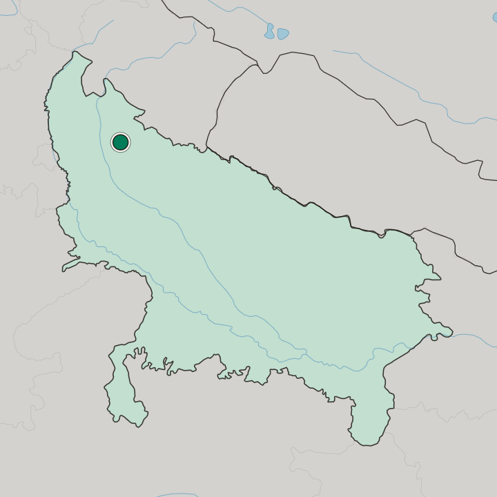 Map showing Amroha — In Uttar Pradesh
