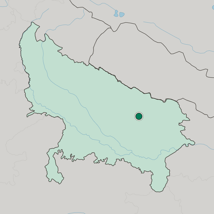 Map showing Ayodhya — In Uttar Pradesh