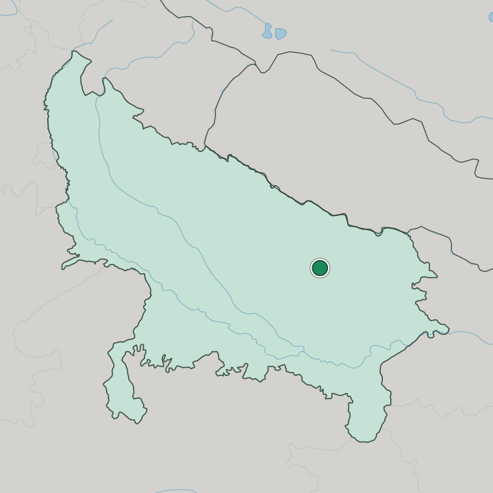 Map showing Ayodhya — In Uttar Pradesh