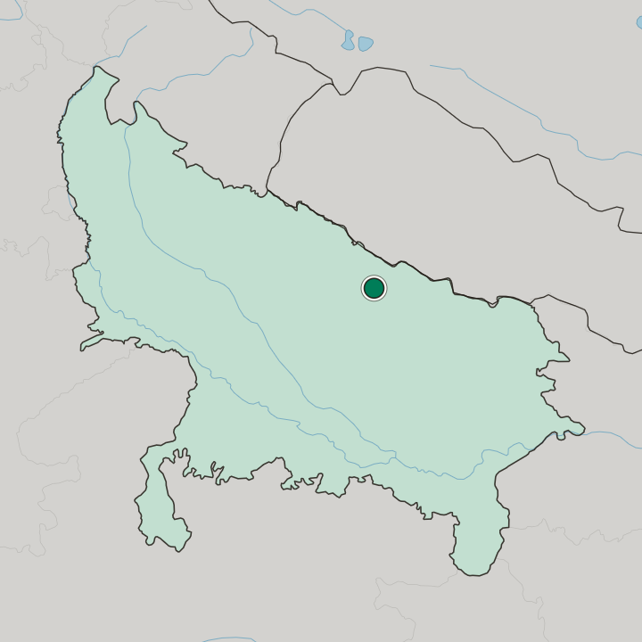 Map showing Bahraigh — In Uttar Pradesh