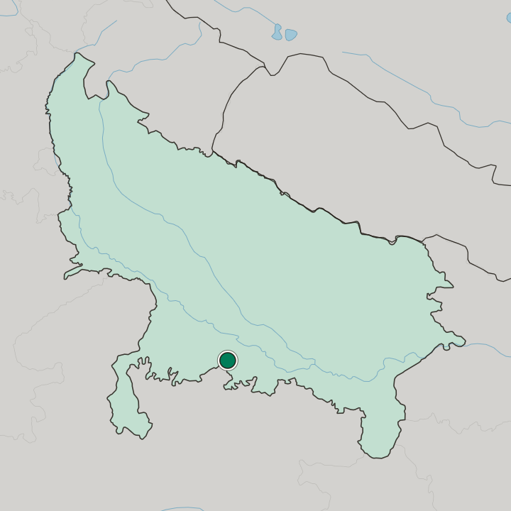 Map showing Bānda — In Uttar Pradesh
