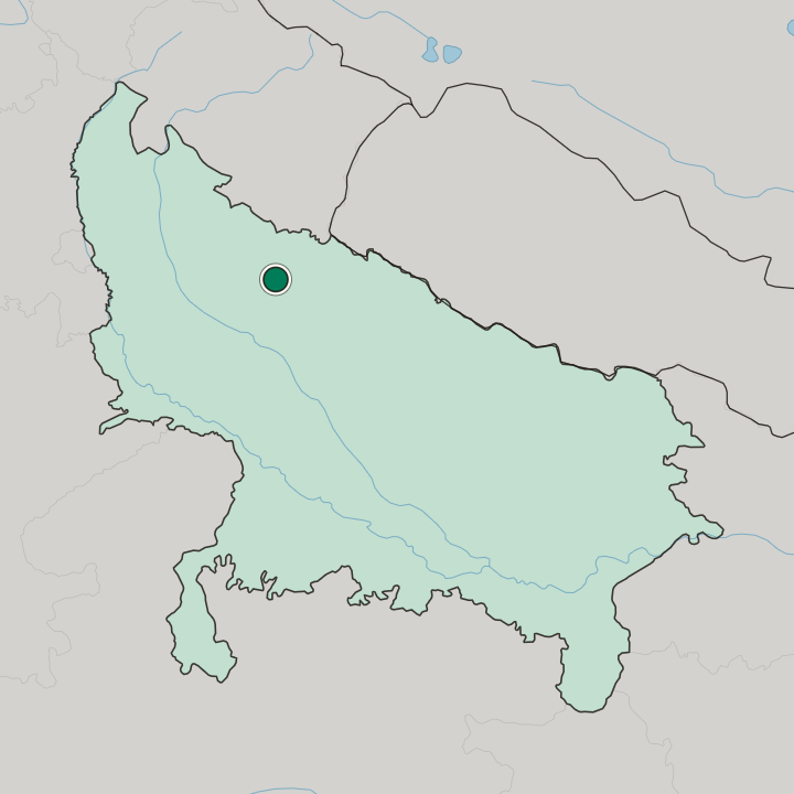 Map showing Bareilly — In Uttar Pradesh
