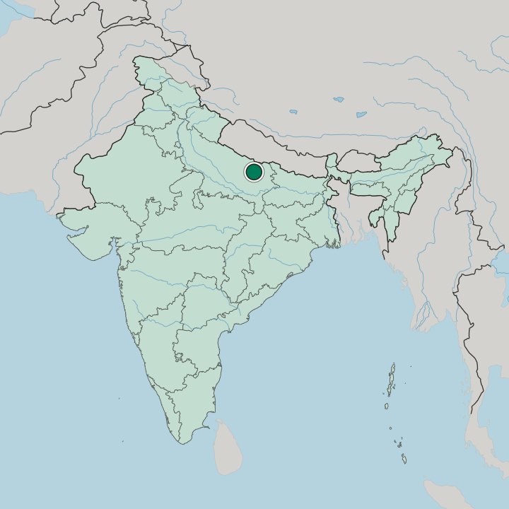 Map showing Bastī — In India
