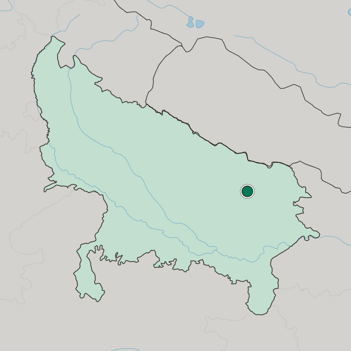 Map showing Bastī — In Uttar Pradesh