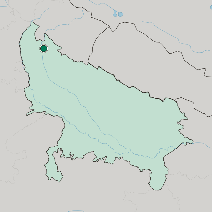 Map showing Bijnor — In Uttar Pradesh