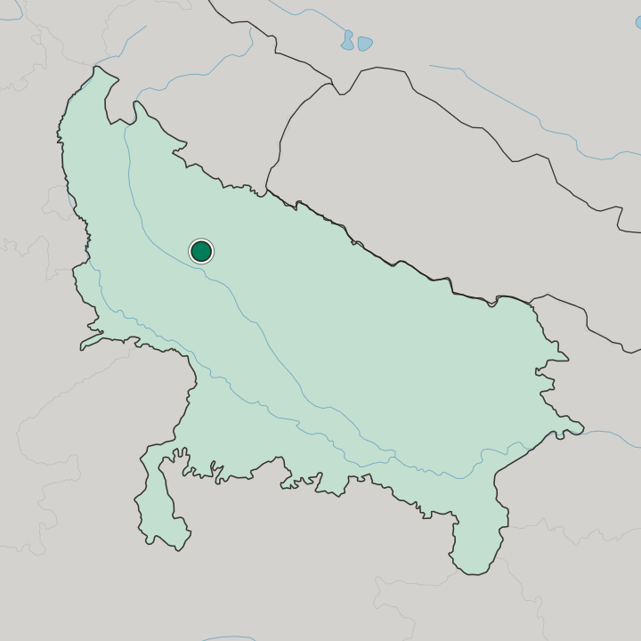 Map showing Budaun — In Uttar Pradesh