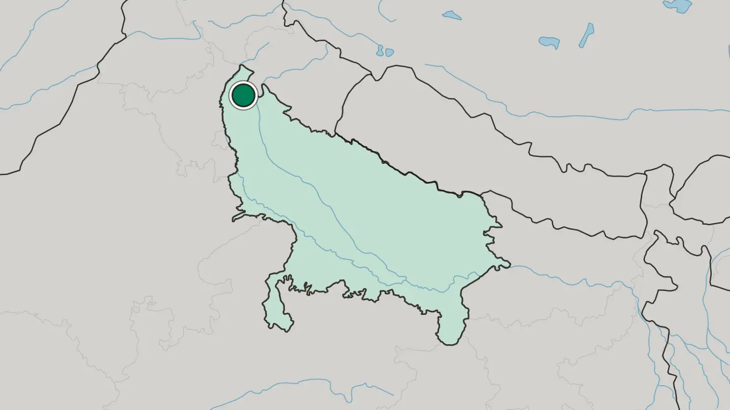 Map of Deoband in India