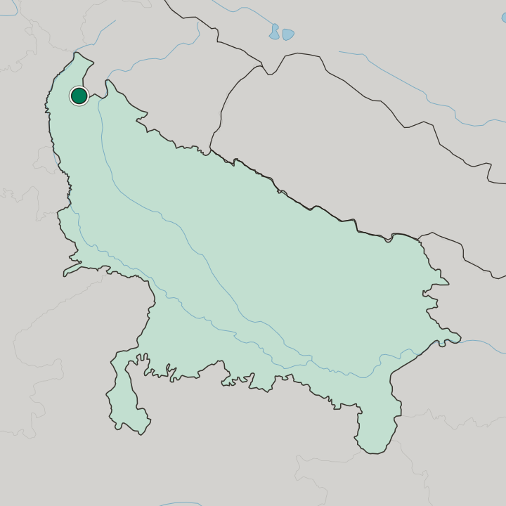 Map showing Deoband — In Uttar Pradesh