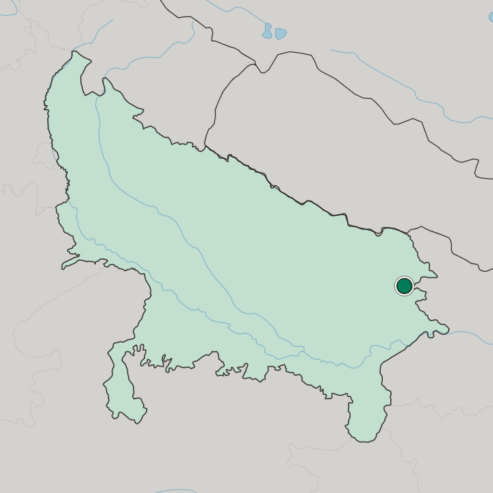 Map showing Deoria — In Uttar Pradesh
