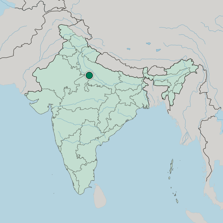 Map showing Etāwah — In India