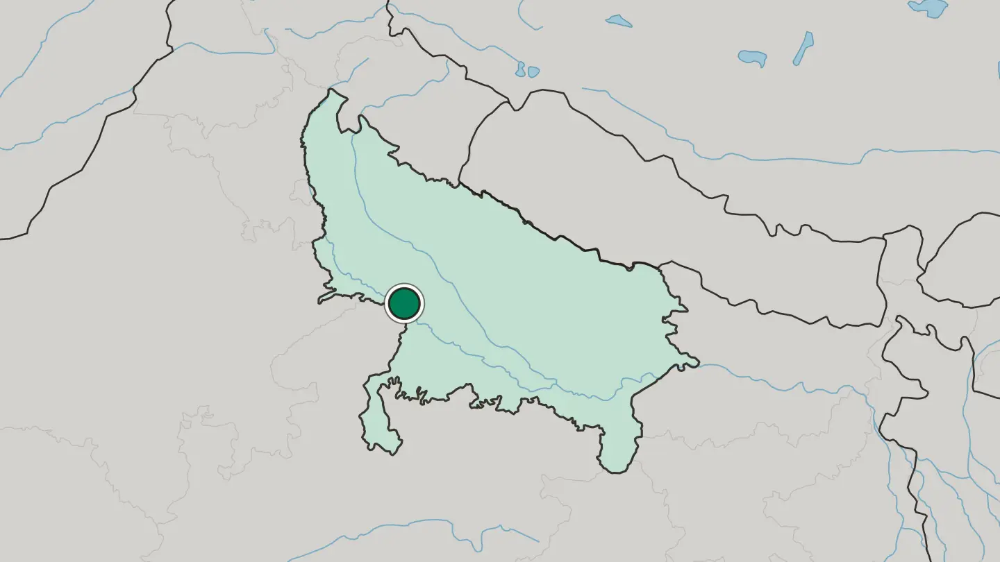 Map of Etāwah in India