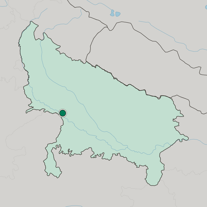 Map showing Etāwah — In Uttar Pradesh
