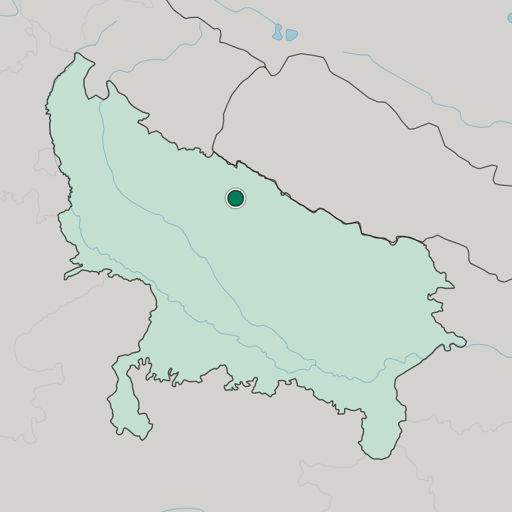 Map showing Gola Gokarannāth — In Uttar Pradesh