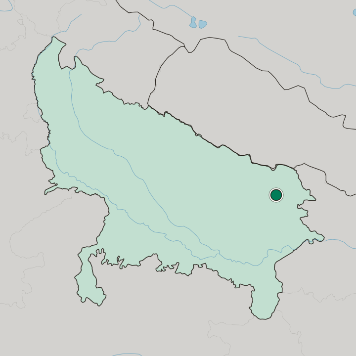 Map showing Gorakhpur — In Uttar Pradesh