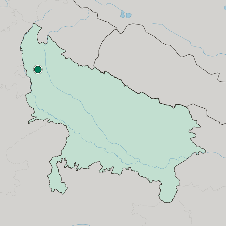 Map showing Hāpur — In Uttar Pradesh