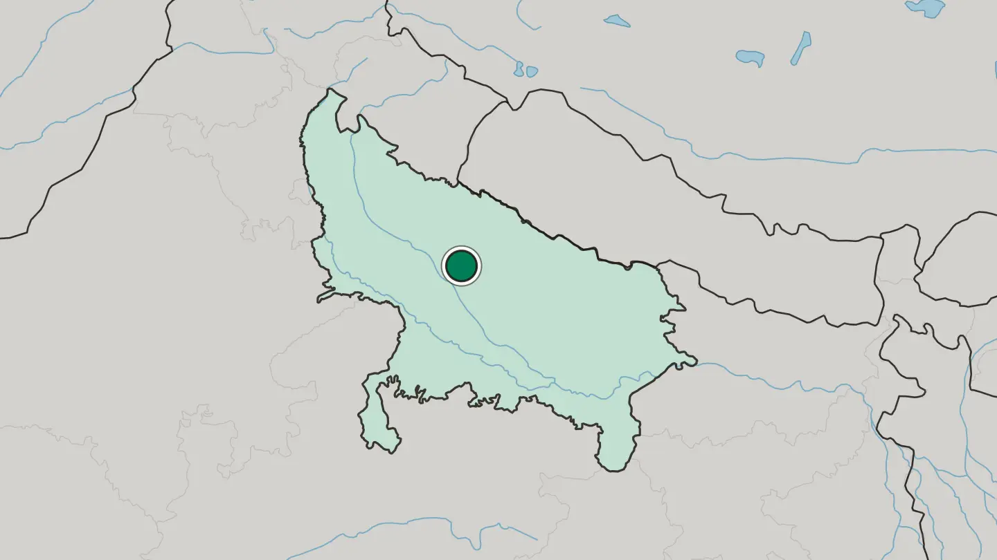 Map of Hardoī in India