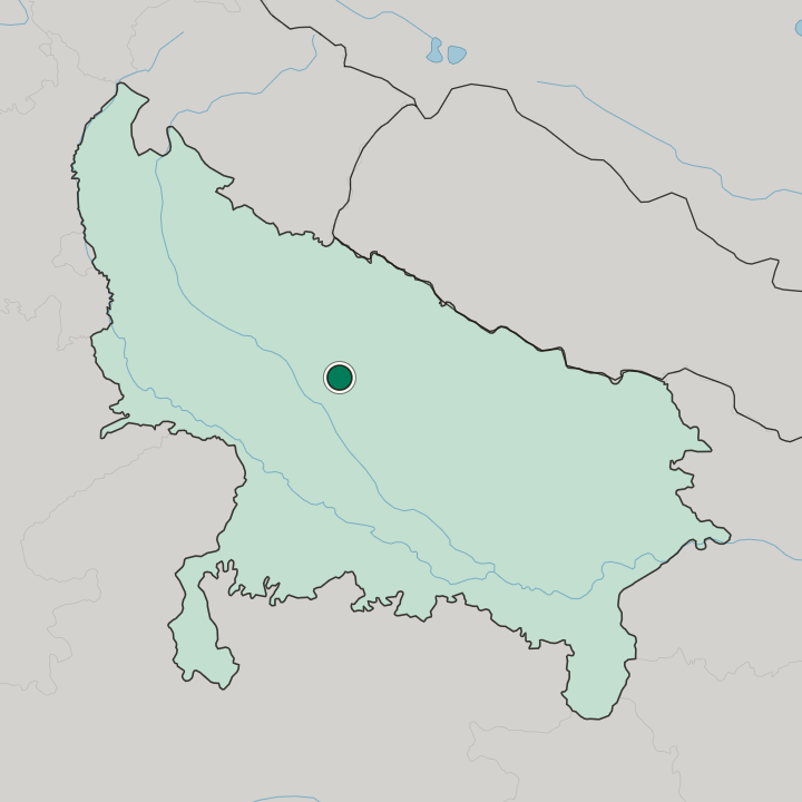 Map showing Hardoī — In Uttar Pradesh